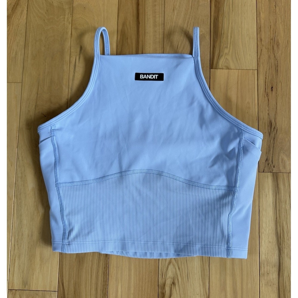 Bandit Running Women's Stamina 7 Pocket Nova Crop Light Blue Medium